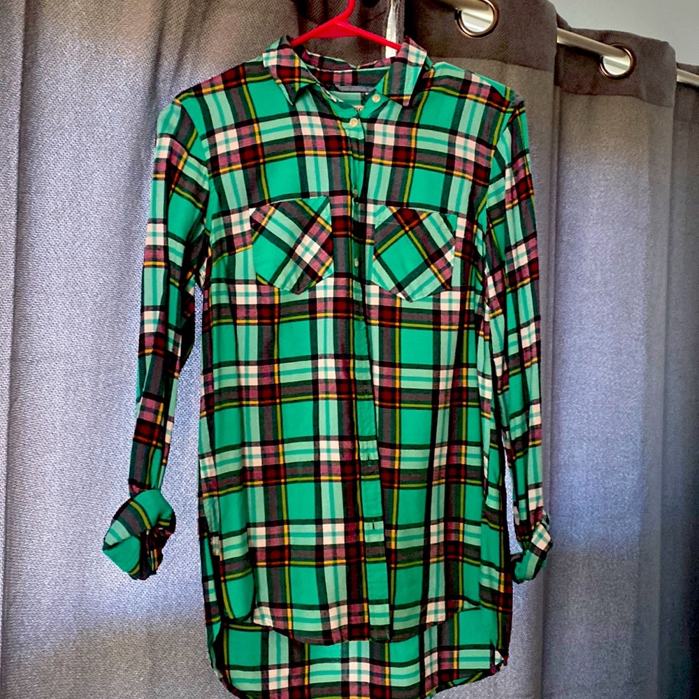 Teal Plaid Tunic XS